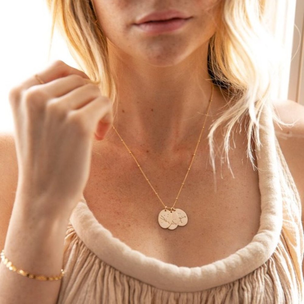 Taurus Constellation Minimalist Zodiac Necklace - Picture 2 of 12
